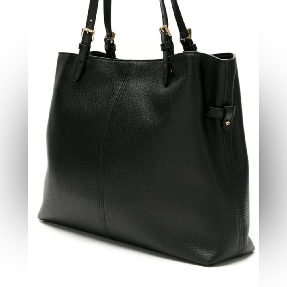 MICHAEL KORS Handbag Lenox Large Leather Black Tote NEW AUTHENTIC -MINOR DEFECT - Picture 2 of 11